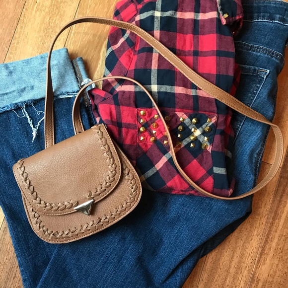 BCBGeneration Handbags - BCBG Slim Mini Camel Mini Crossbody Bag